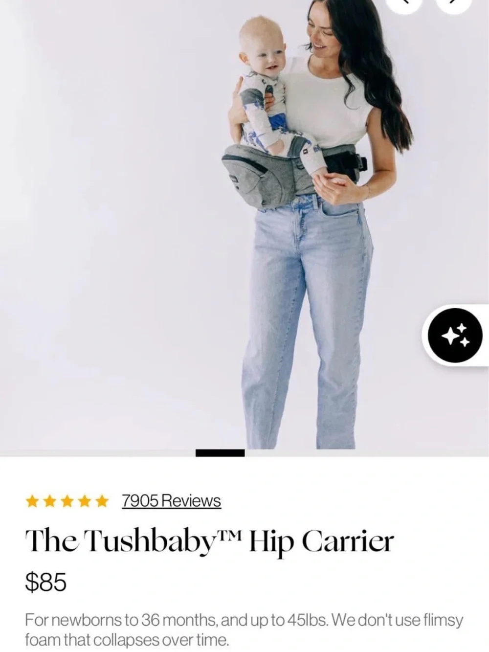 TushBaby Hip Carrier (Gray)